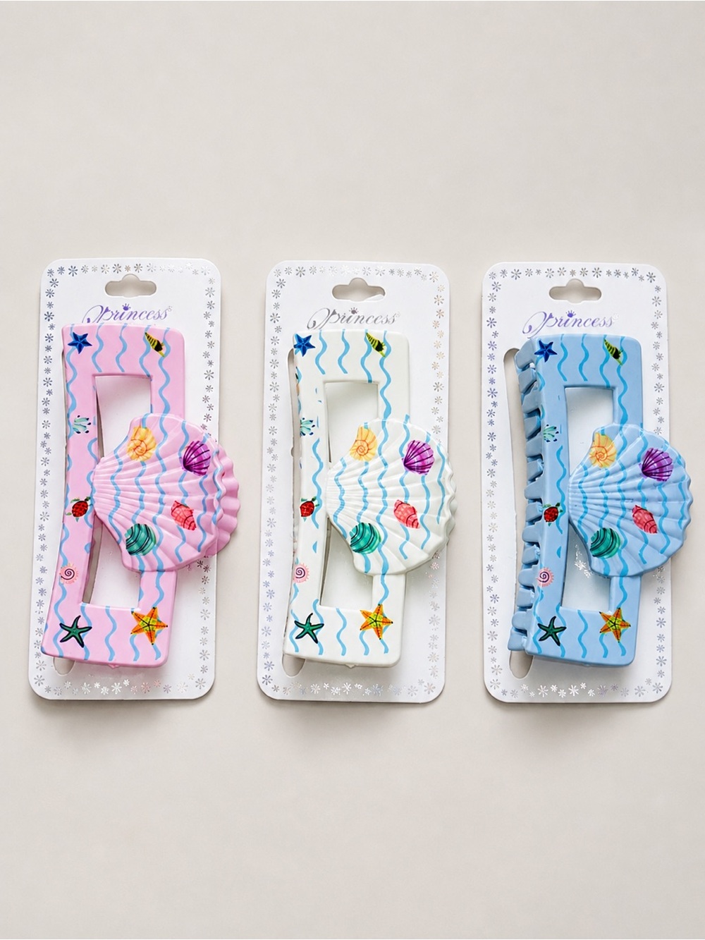 Ocean Shell Hair Claw Clip Set Pastel Beachcore Mermaid Aesthetic Accessories